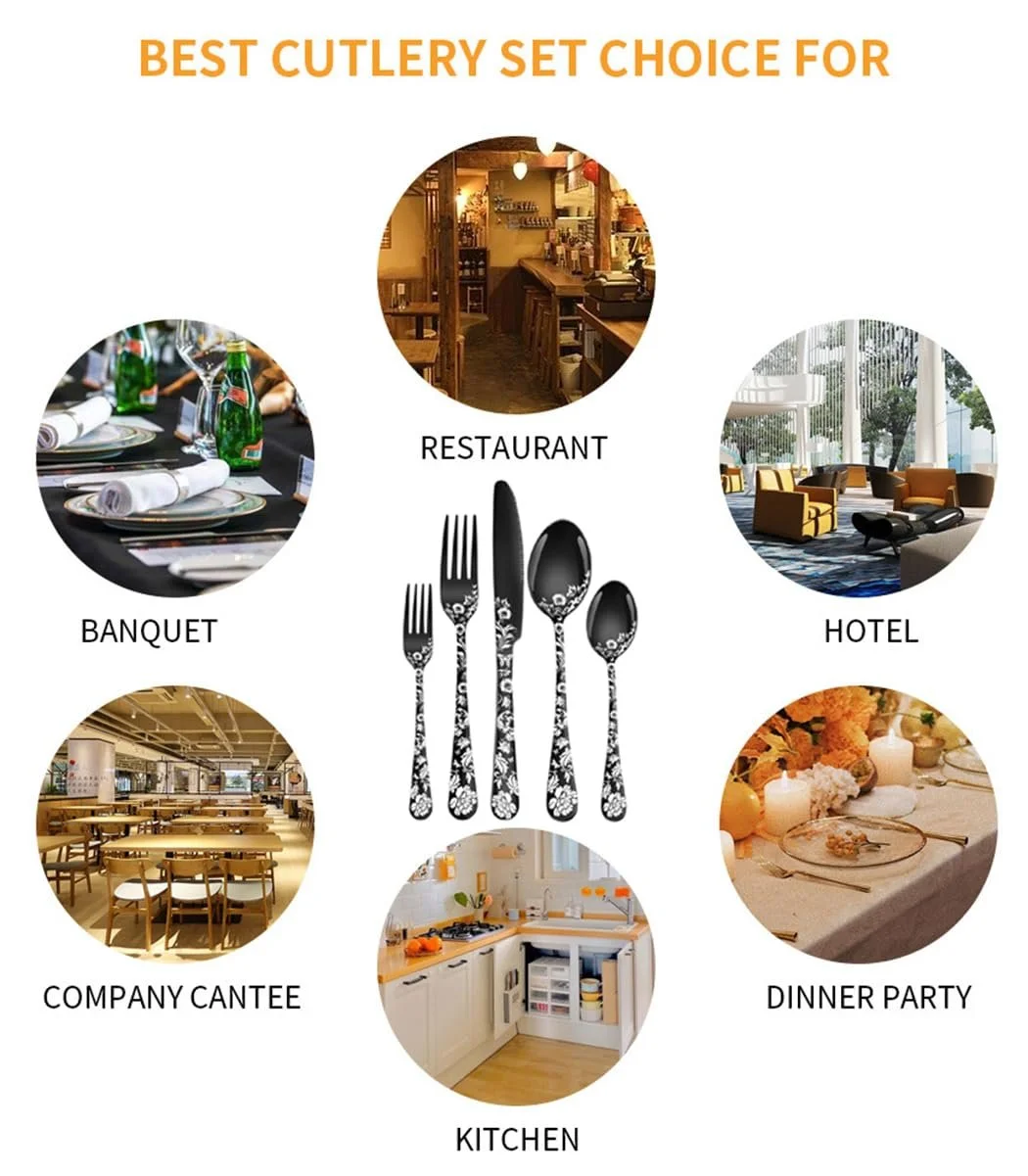 Набор столовых приборов XIAOYU Peony Blossom, 40 предметов, нержавеющая сталь, на 8 персон, фото №7 Набор столовых приборов XIAOYU Peony Blossom, 40 предметов, нержавеющая сталь, на 8 персон, фото №7