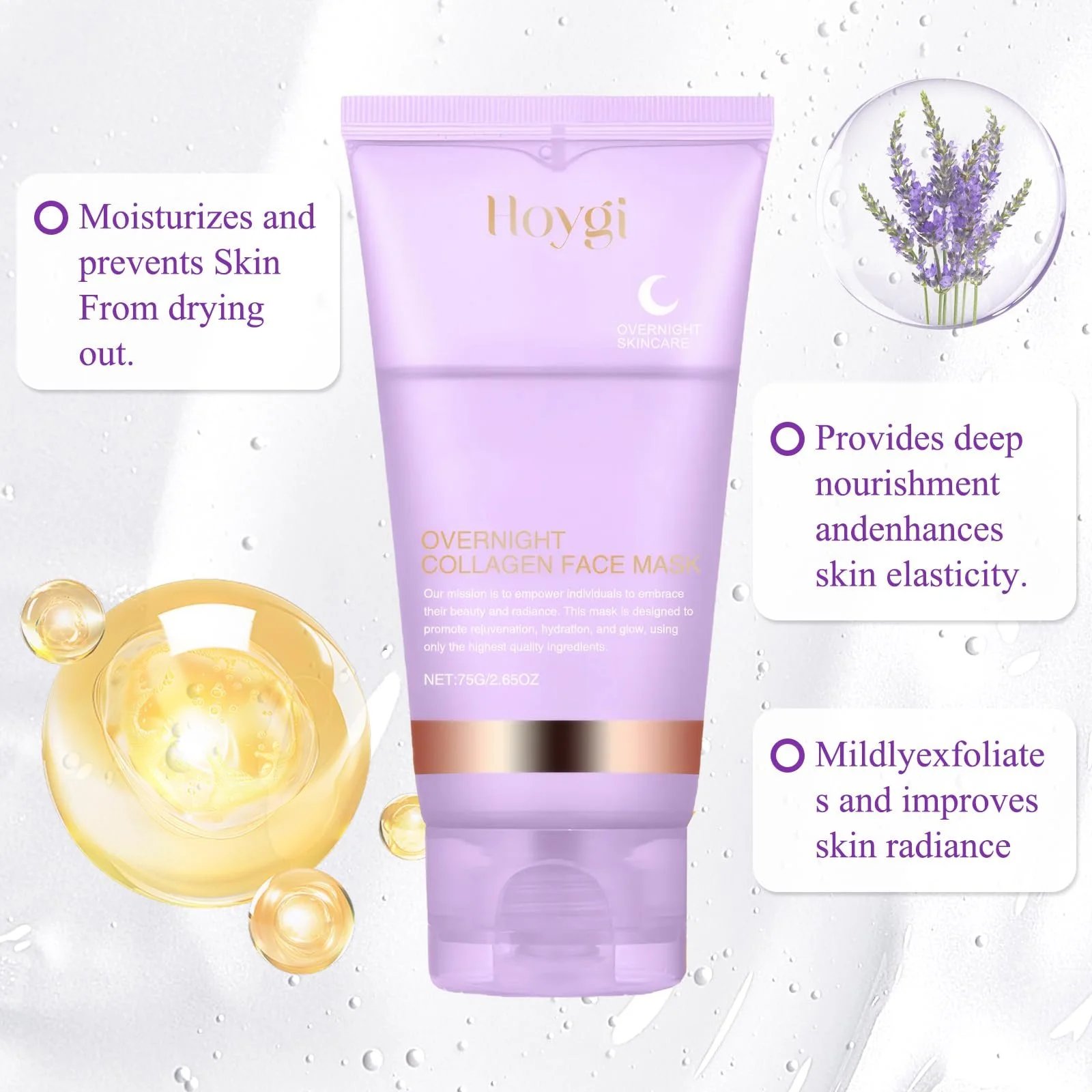 Маска Колагенова Нічна Обгортаюча Маска з Колагеном та Масажною Паличкою, фото №3