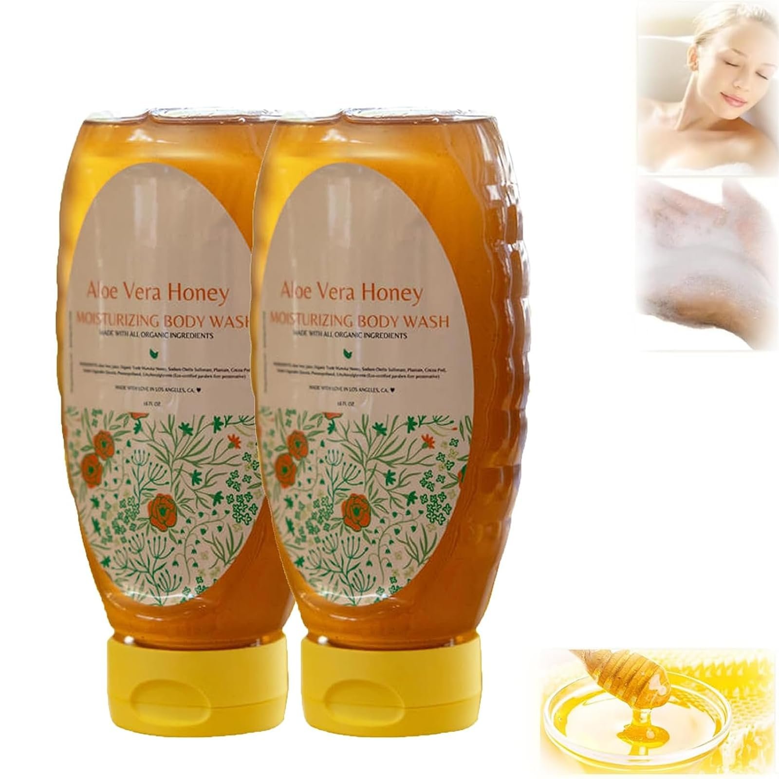 Гель для душу Aloe Vera Honey зволожуючий органічний для сяйва шкіри, фото №1