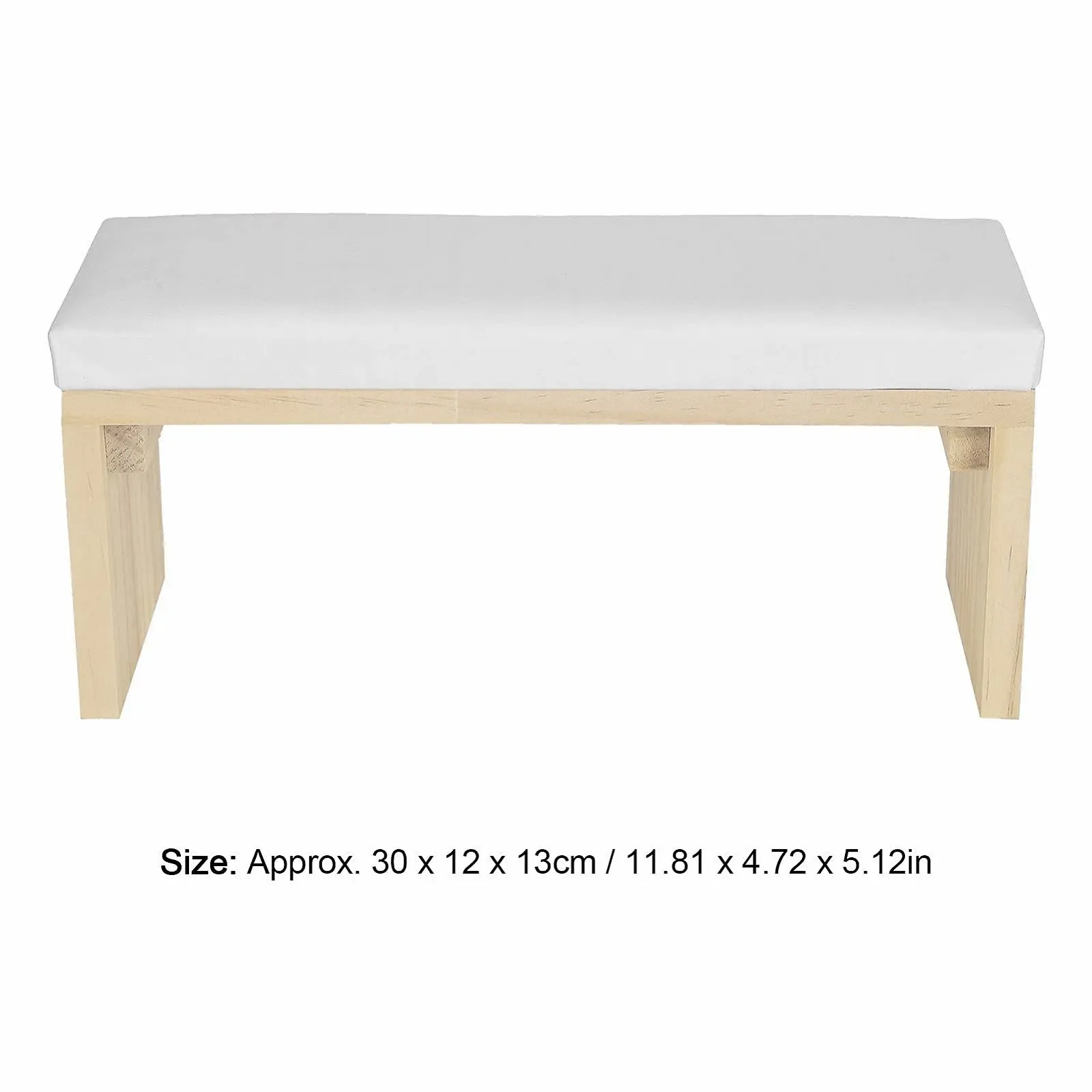 Подставка под руку для маникюра Wakects Дерево + PU кожа 30x12x13см Белый, фото №3