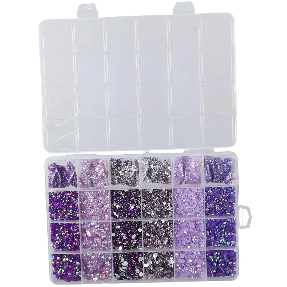 Стразы из искусственной смолы Плоские 2 мм 3 мм 4 мм 5 мм Фиолетовые 30000 шт, фото №4