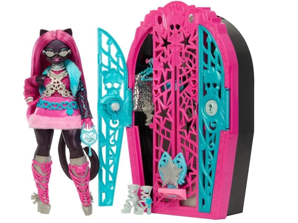 Monster High Catty Noir Кэтти Нуар тайны Хаунтлливуда Skulltimate Secrets – шкаф, 19+ сюрпризов, фото №1