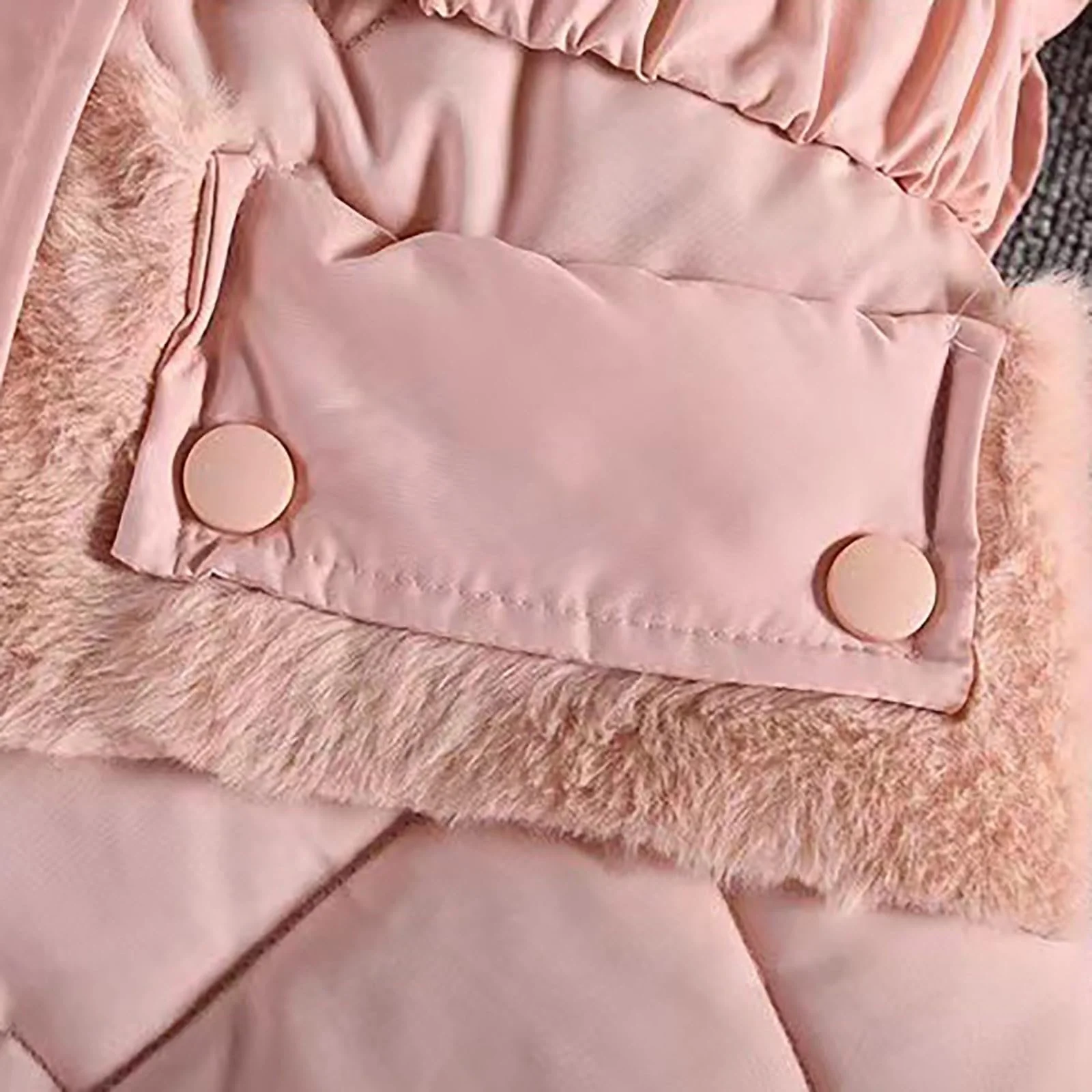 Зимнее пальто для девочек, длинная куртка софтшелл, ветрозащитная зимняя парка с меховым капюшоном, милая однотонная повседневная куртка-пуховик с молнией, фото №8