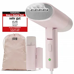 Вертикальний відпарювач LEBENLANG Дорожній Складаний 900W 120ml Рожевий - Фото 1