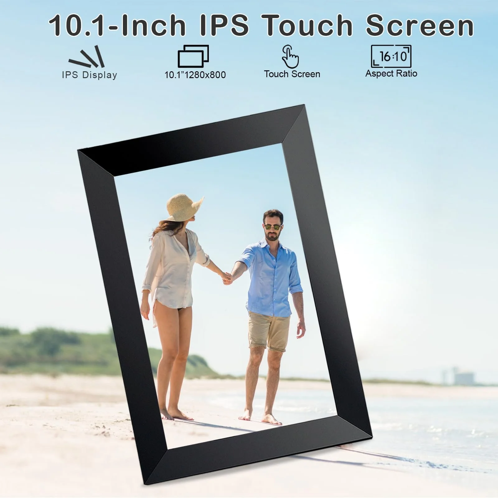 Цифровая фоторамка VESWWE WiFi 10.1 дюйма 1280 x 800 IPS Touchscreen 32 GB Auto Rotation Frameo, фото №3
