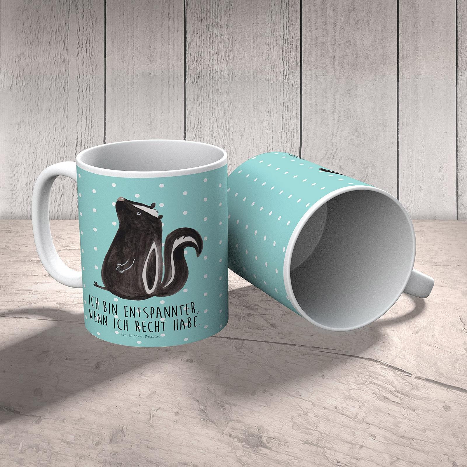 Детская Кружка Mr. & Mrs. Panda Cкунс Сидит, Стинки, Детская Кружка, Небьющаяся Кружка, Правый, Вонючий, Уличная посуда, Cкунс, фото №3