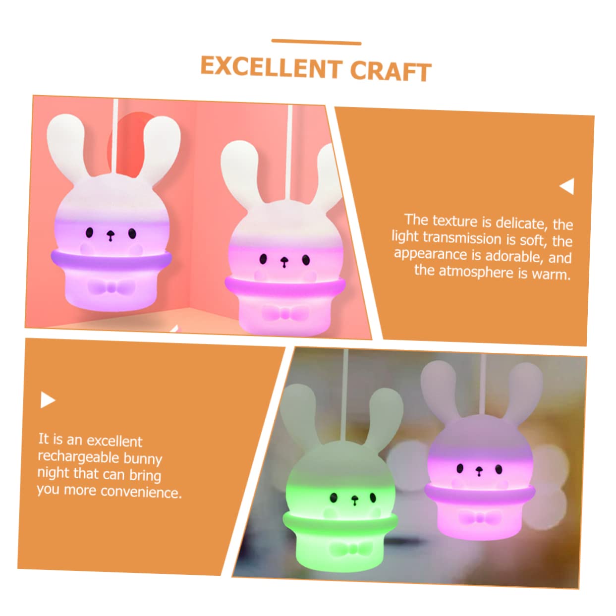 Лампа OSALADI Longear Rabbit из силикона Белый, фото №2