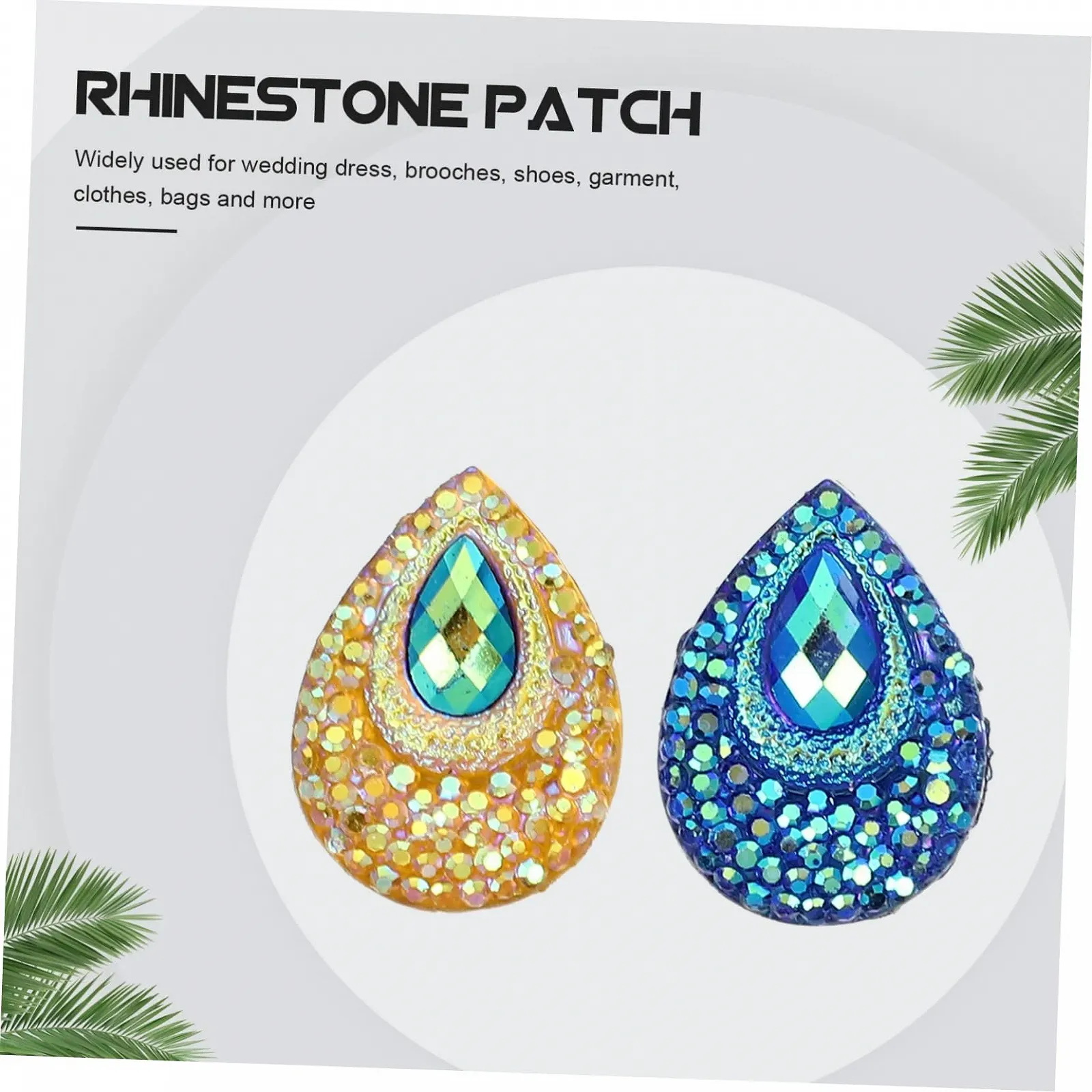 Стрази Краплеподібні NUOBESTY 300 штук, скляні дорогоцінні камені, підвіска павич, вишивка бісером, скляні коштовності, ювелірні вироби, смола, стрази для шиття, акрилові аксесуари, кришталеві намистини, ґудзики, фото №5