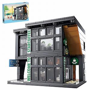 Игрушка строительные блоки CSNRHG Coffee Shop City Street View Architecture Model Set 581 Pieces - Фото 1