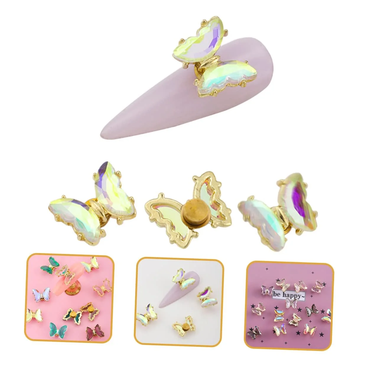 Украшения для ногтей Бабочки Камни для ногтей Гель для ногтей Украшения для ногтей Подвески для украшения ногтей Аксессуары для ногтей Бабочки Шпильки для ногтей Аксессуары из сплава, 5 шт, фото №7