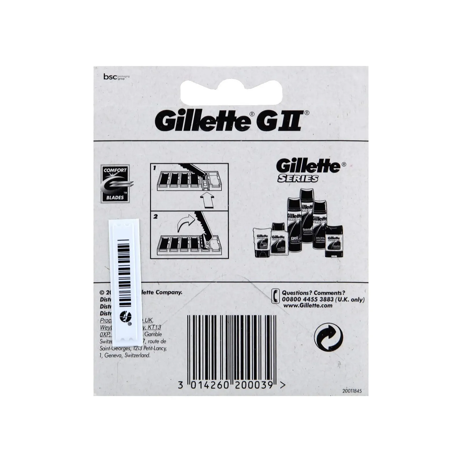 Лезвия для бритвы Gillette GII 200039, фото №2 Лезвия для бритвы Gillette GII 200039, фото №2