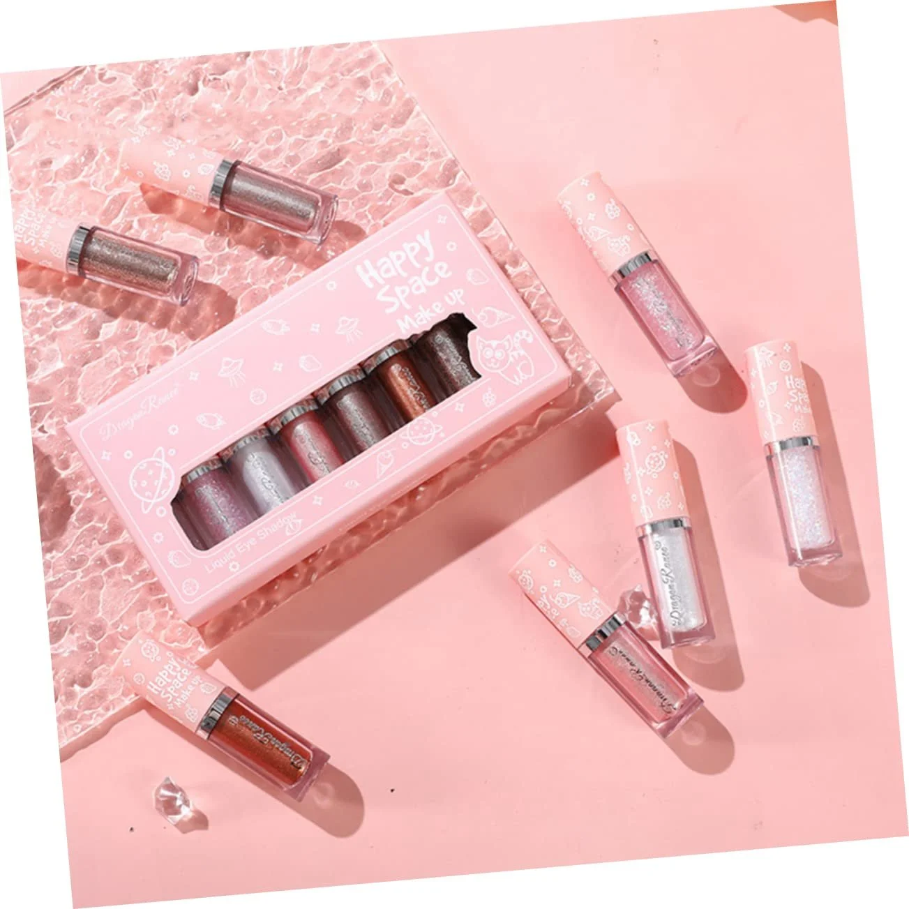 Рідкі тіні minkissy металік з блискітками, фото №3