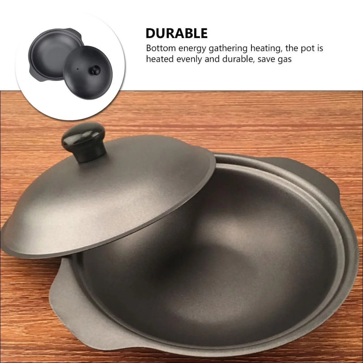 Кастрюля-жаровня VALICLUD Чугунная с крышкой 16 см, фото №9