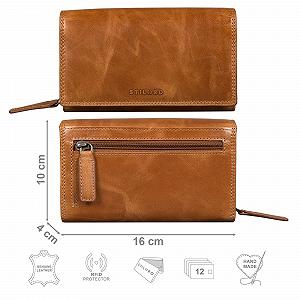 Женский кошелек STILORD Chloe Винтажный кожаный с RFID защитой Большой кошелек с отделениями для карточек и подарочной коробкой, Perugia Brown, монетница synthetic.ua - Фото 1