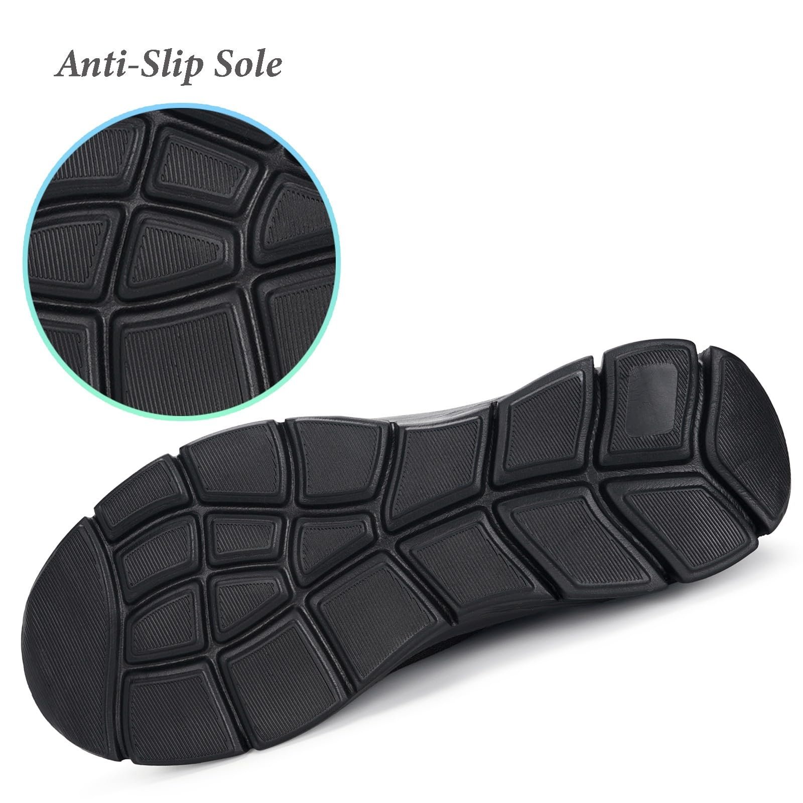 Кросівки ZUSERIS Вязані Унісекс Сліпони Спортивне взуття Тренувальні Кросівки для активного відпочинку Піші прогулянки Фітнес взуття без шнурків Підтримка склепіння стопи 36-46, фото №4