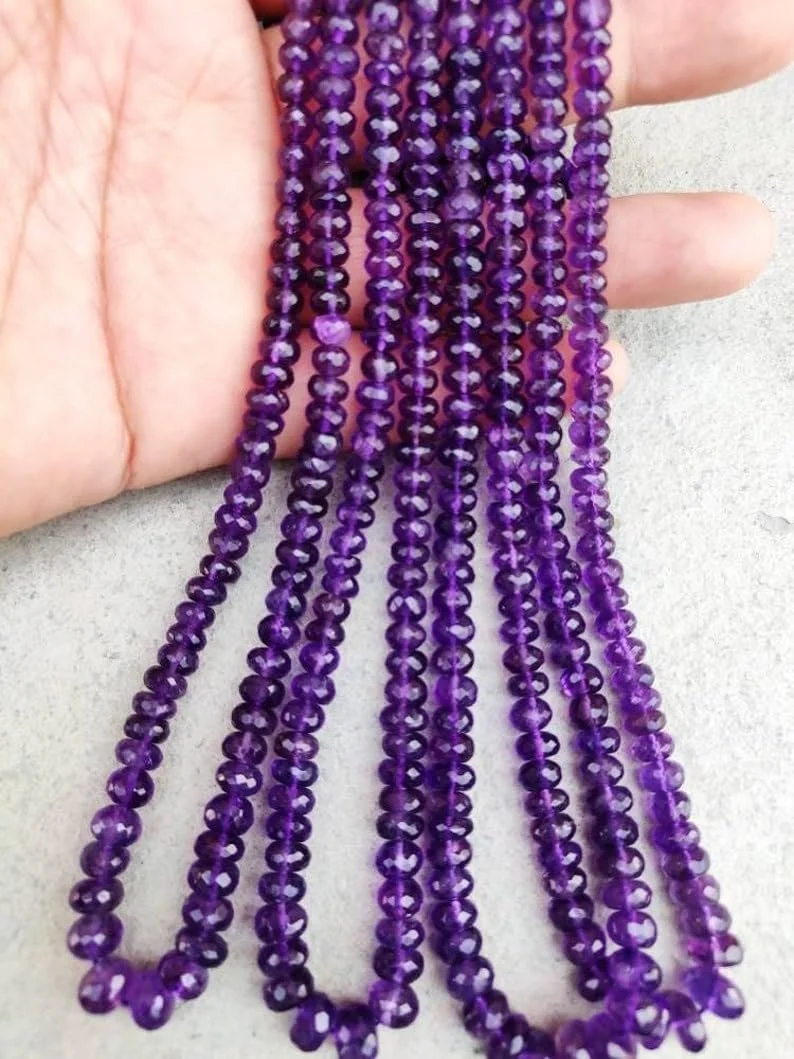 Натуральный Аметист Круглые Граненые Бусины 5.5-8 мм, фото №5