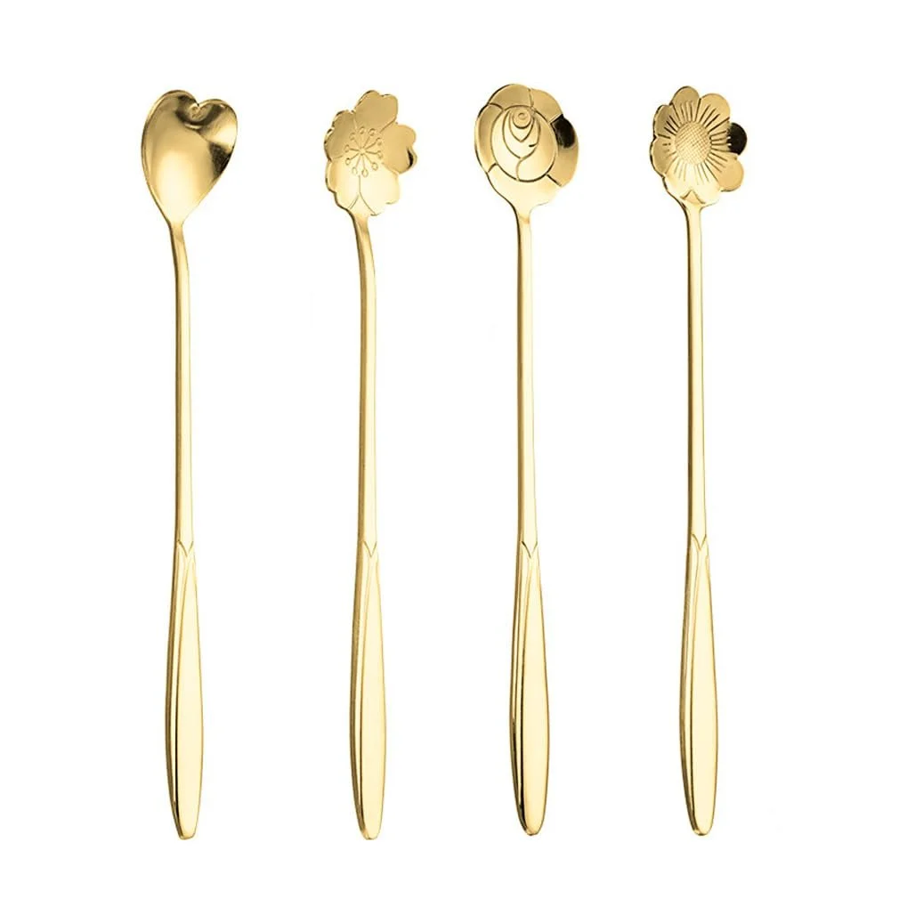 Набір ложок з нержавіючої сталі 4 креативні, фото №1