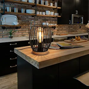 Настільна лампа Comely Vintage Metal E27 17x17x21 см Чорна synthetic.ua - Фото 1