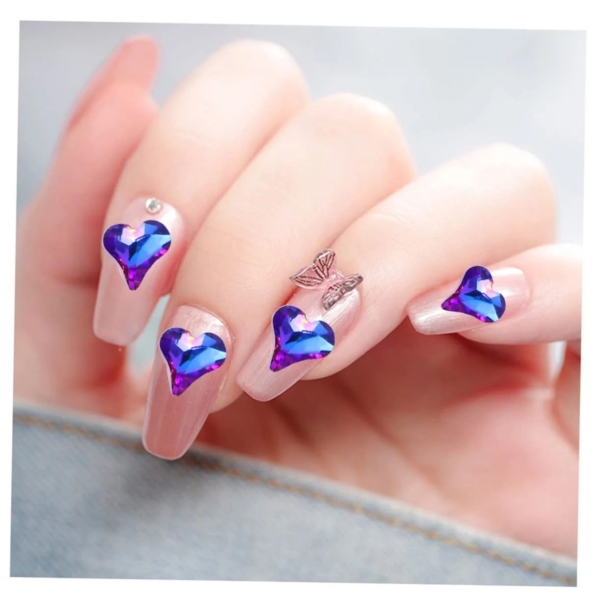 Наклейки скляні WOONEKY 20 шт. Аксесуари для самоклеючі декорації для творчого нейл-арту для жінок та дівчат, випадкові дизайни, фото №5