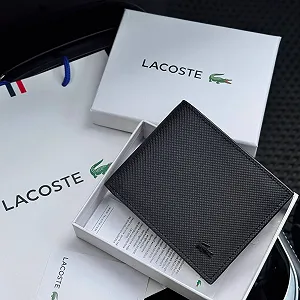 Чоловічий гаманець Lacoste чорне портмоне Лаокста synthetic.ua - Фото 1