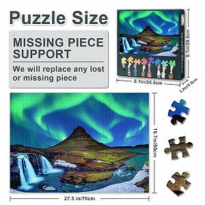 Пазл Магічне північне сяйво над засніженими горами Ісландії 1000 деталей 50 x 70 см synthetic.ua - Фото 1