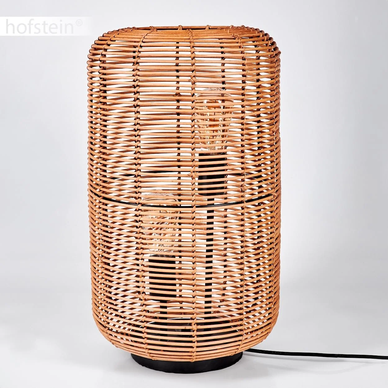 Настільна лампа Mulstrand Metal/Rattan Boho 2 x E27 Black/Natural, фото №9