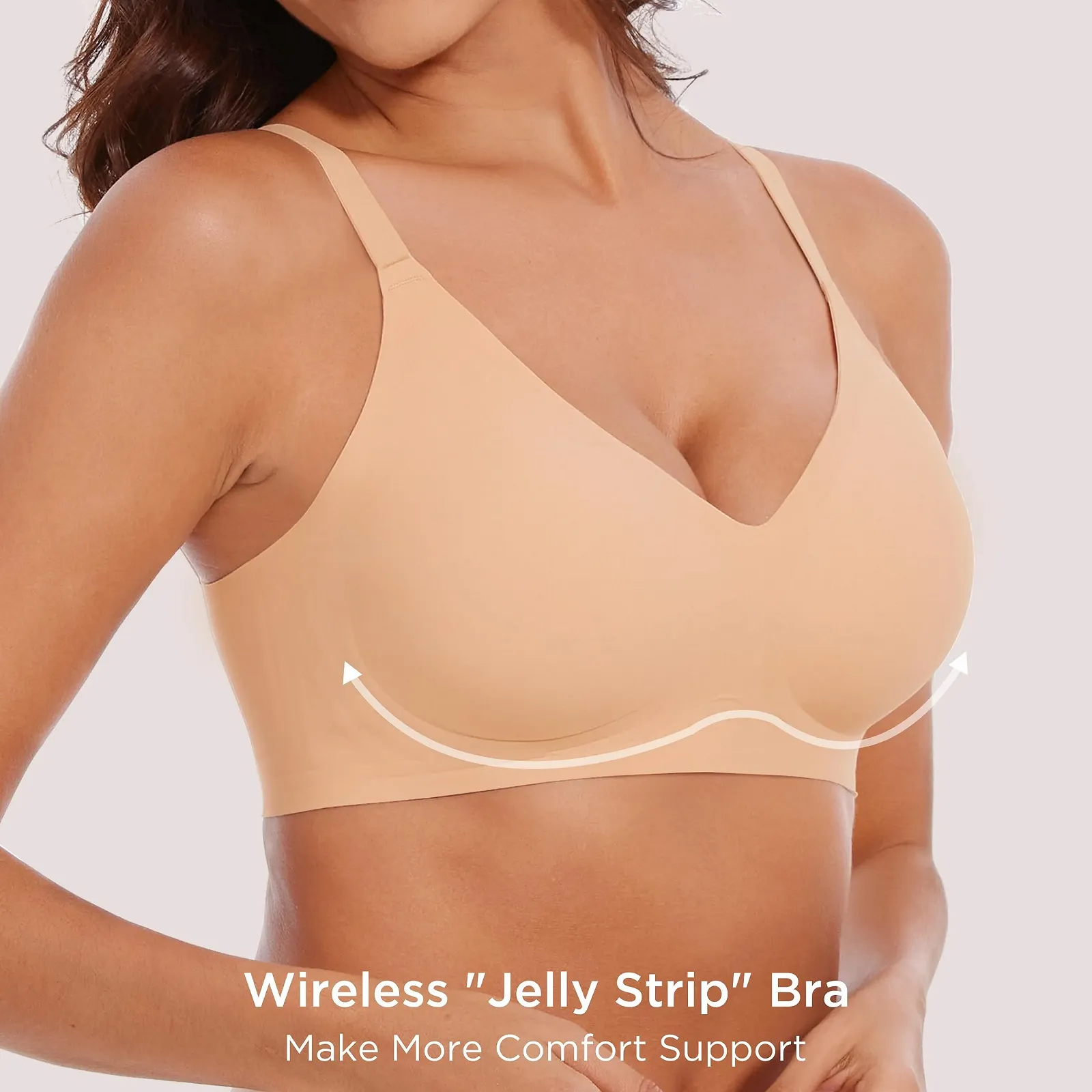 Бюстгальтер HBselect безшовний без кісточок Deep V-Neck з м'якими чашками, фото №4