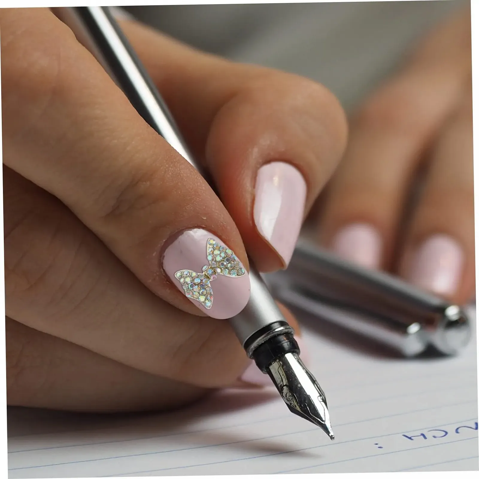 Прикраси для нігтів Бантик MERRYHAPY зі стразами для манікюру, фото №4