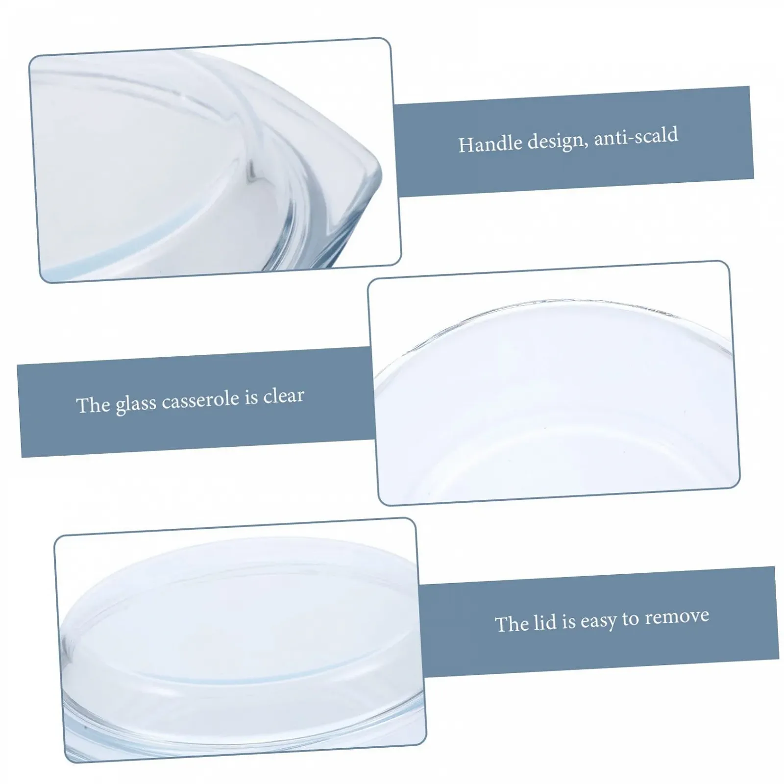 Форма для запікання GALPADA кругла скляна з кришкою та ручками, фото №4