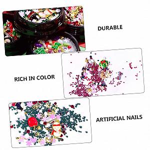 Украшения для ногтей Рождественские POPETPOP 18 коробок Рождественские орнаменты для ногтей Сделай сам Рождественские блестки для ногтей 3D бриллианты Металлические заклепки synthetic.ua - Фото 1