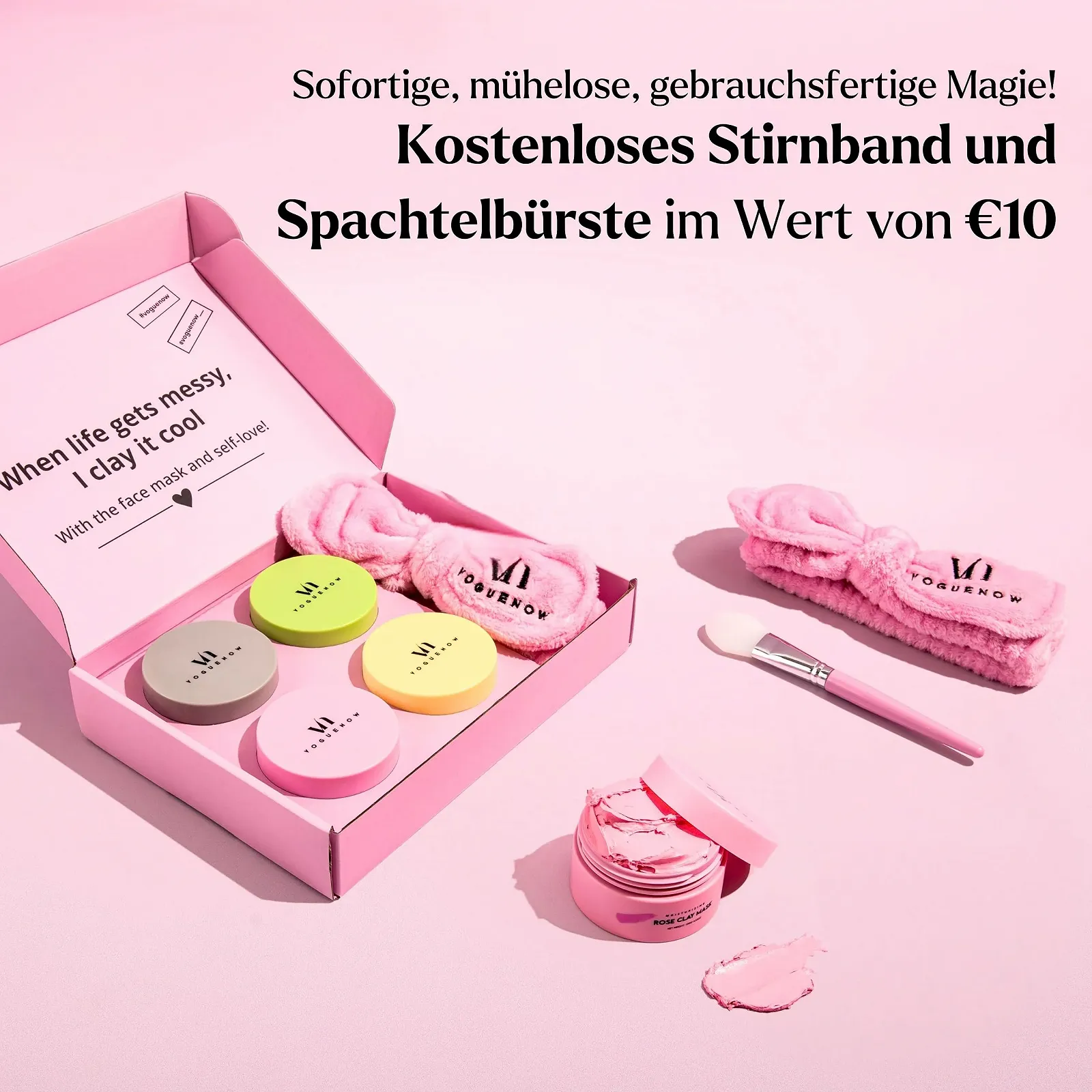 Набір глиняних масок для обличчя Green Tea Clay Mask для глибокого очищення та зменшення чорних цяток (4 x 100 г), фото №3