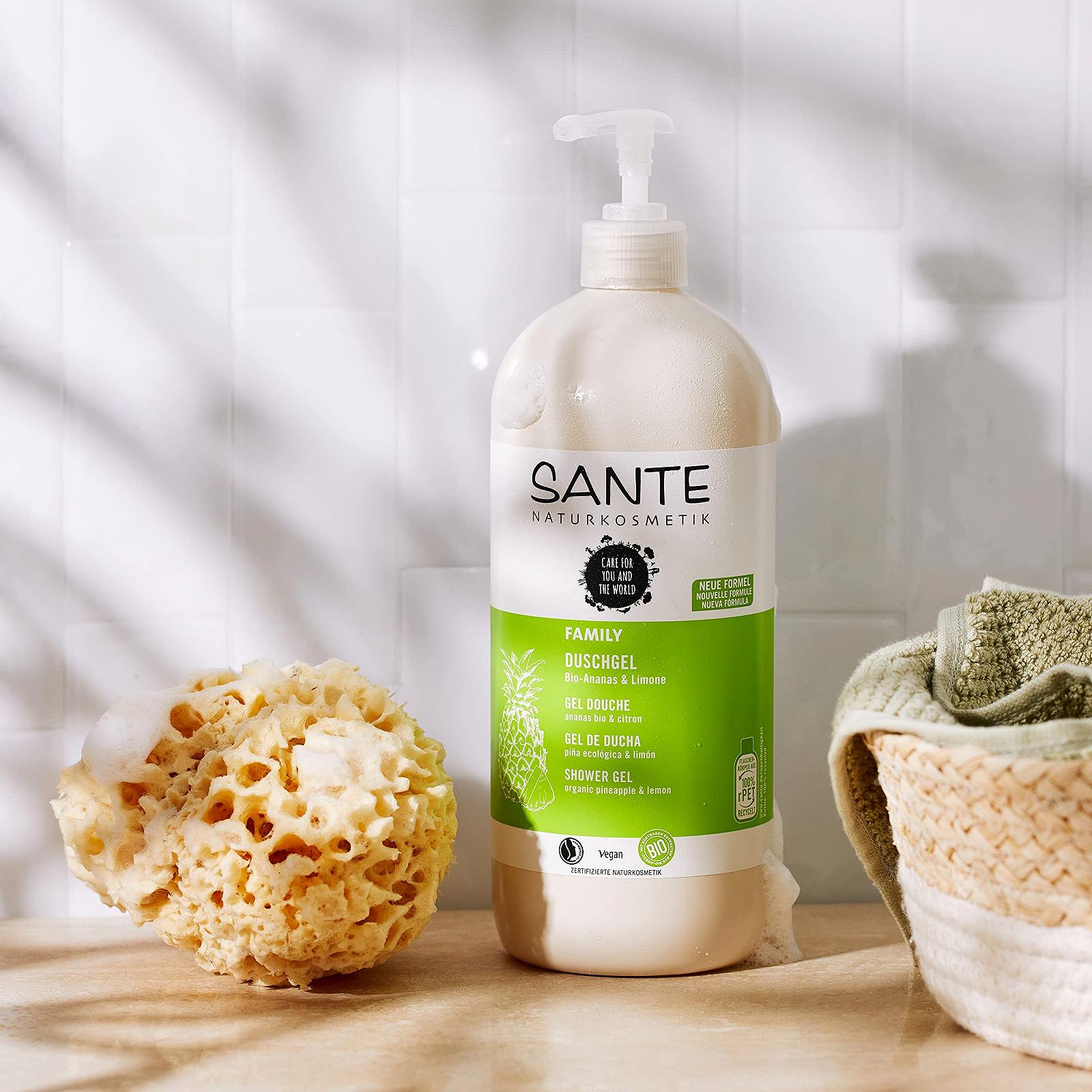 Гель для душу освіжаючий SANTE Naturkosmetik Family органічний ананас та лайм 950 мл, фото №7
