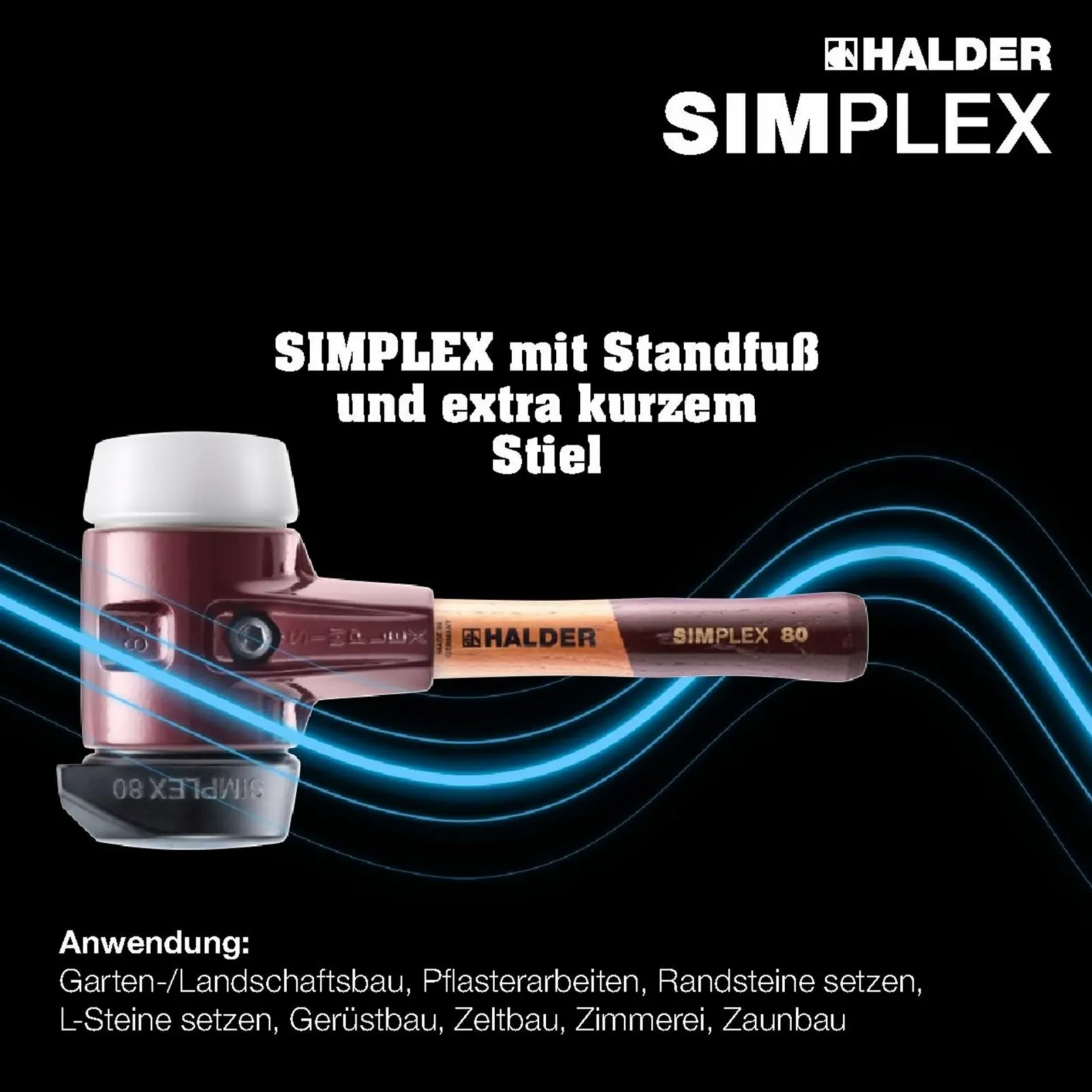 М'який молоток Simplex 3027.282 80 мм з укороченим дерев'яним руків'ям, фото №5
