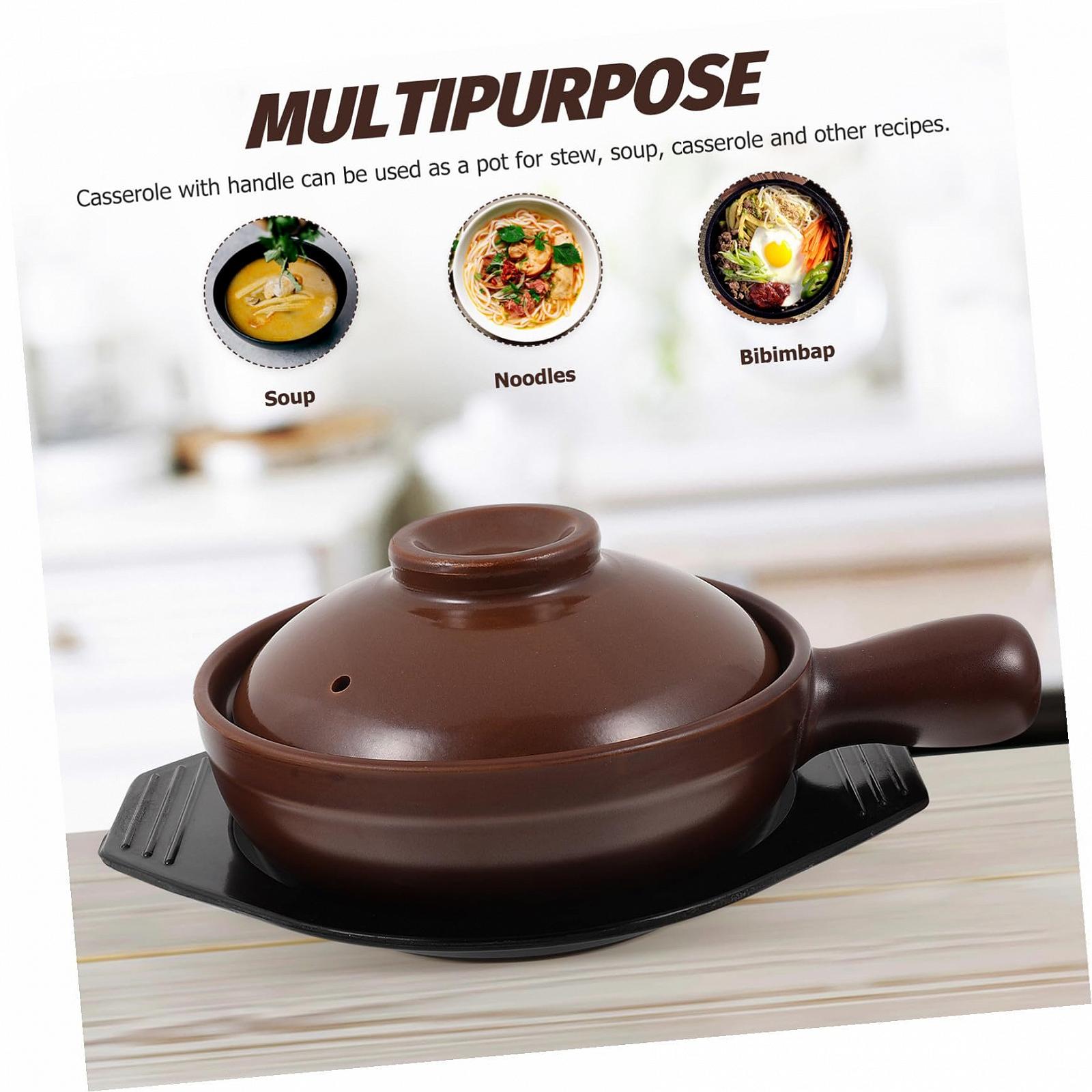 Керамічний Ковш-жаровня з ручками термостійкий кислотостійкий для тушкування та варіння, фото №3