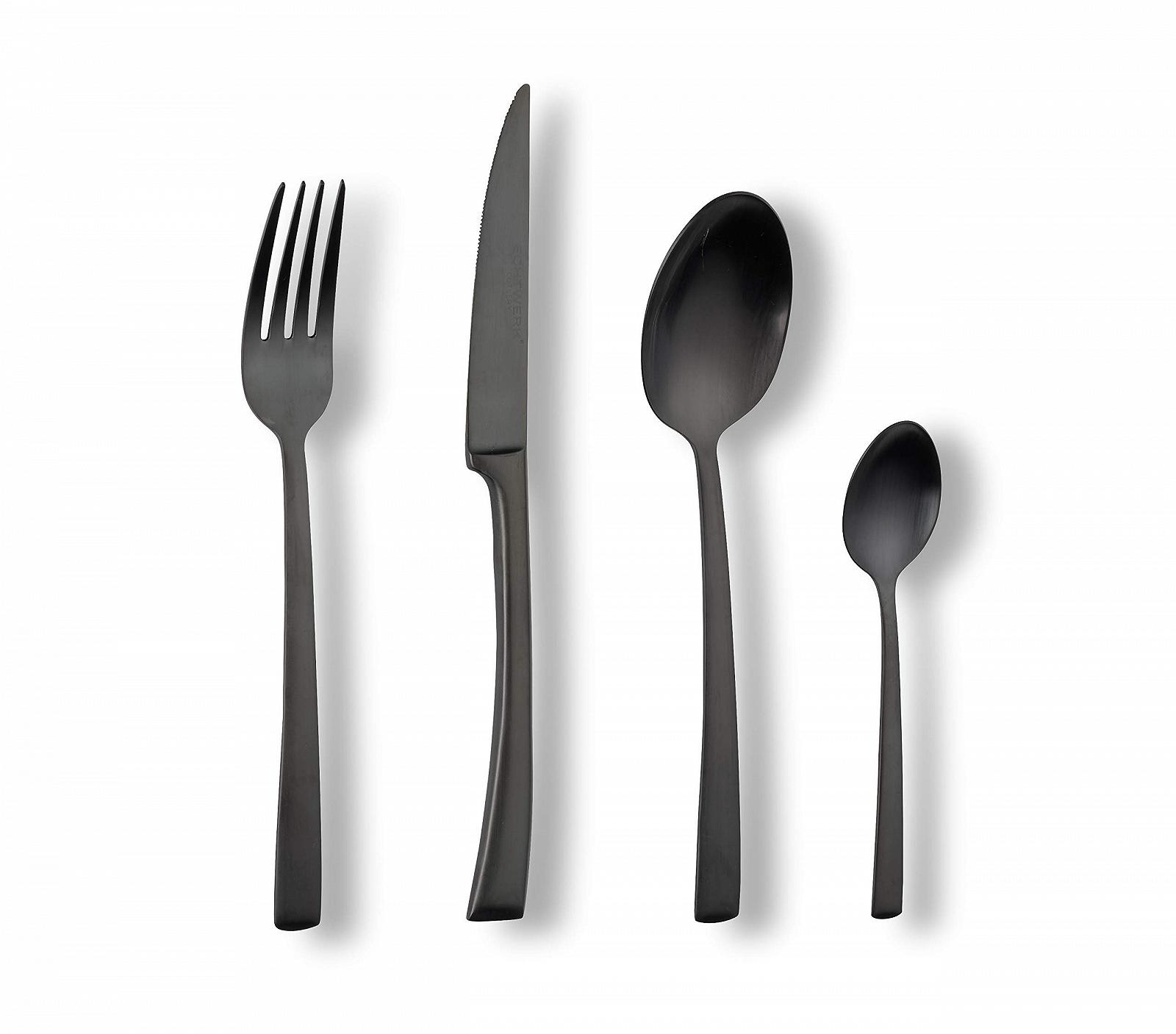 Набор столовых приборов ECHTWERK Avelino Black Edition, 16 предметов, до 4 человек, нержавеющая сталь 18/10, матовый, высококачественный, фото №1