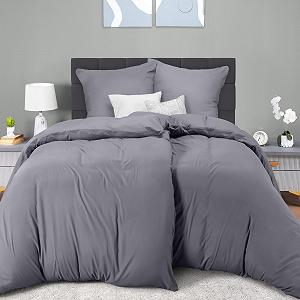 Постільна білизна Utopia Bedding, 2 підковдри 135 x 200 см + 2 наволочки 80 x 80 см, сірий - Фото 1