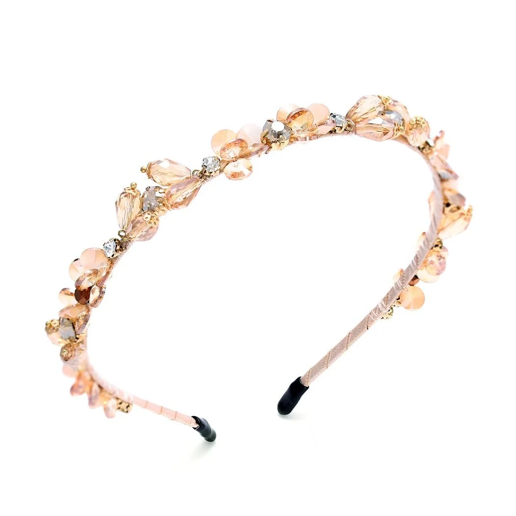 Вінтажний обруч для волосся IYOU зі стразами, фото №1