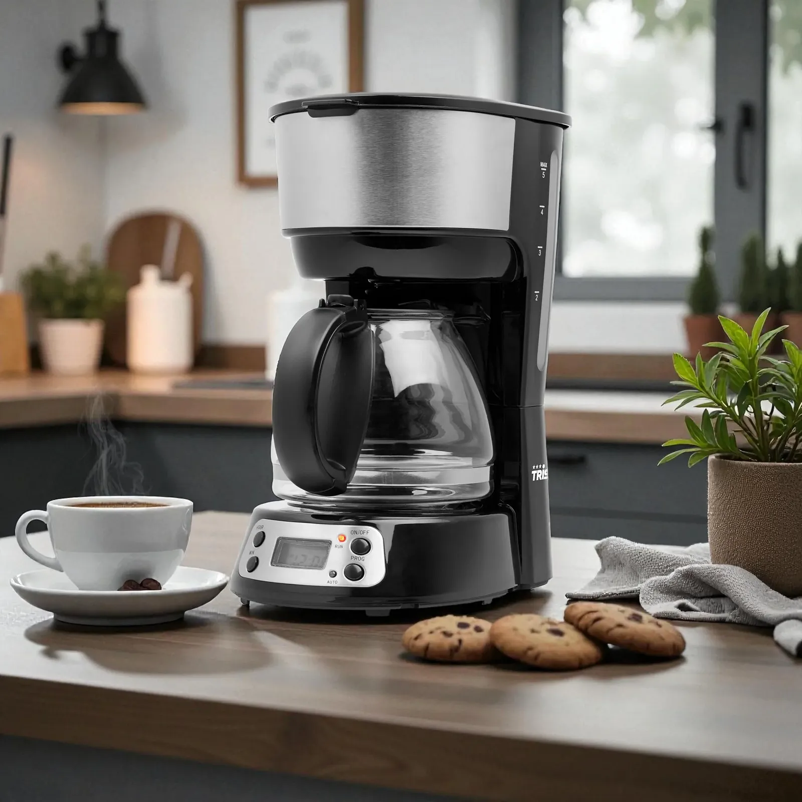 Крапельна кавоварка Tristar CM-1284 4-6 чашок Автовимкнення Система «крапля-стоп» BPA Free Чорна, фото №3