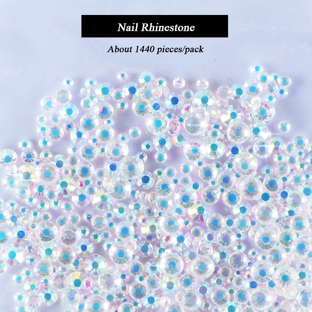 Стрази Різнокольорові 1440 шт. Flatback Блискучі для нігтів CrystalAB, фото №6