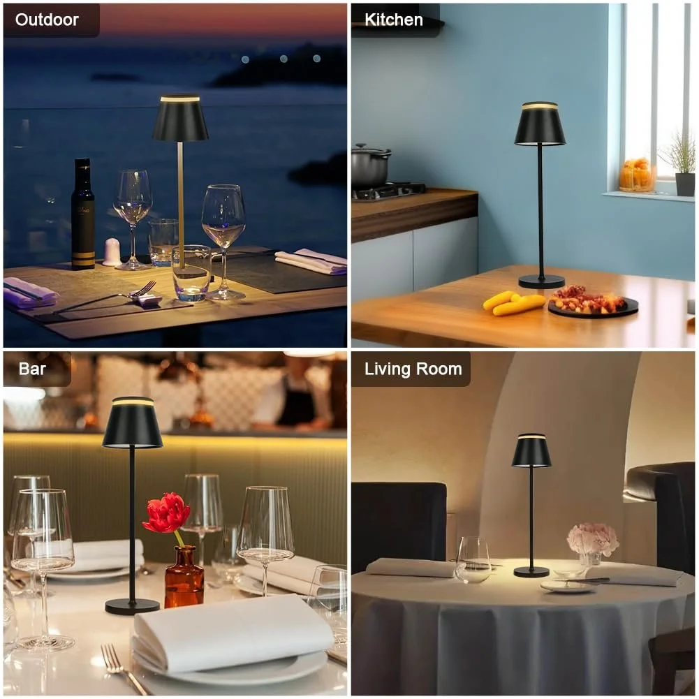 Настільна лампа HOTUT (Набір із 2 шт.) LED акумуляторна бездротова USB водонепроникна, фото №7