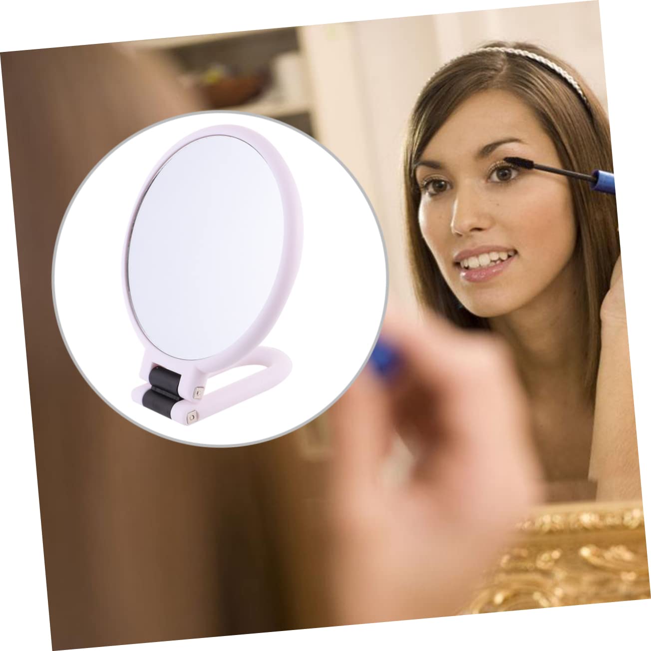 Зеркало Angoily Двустороннее Пятикратное Увеличение Белое, фото №2 Зеркало Angoily Двустороннее Пятикратное Увеличение Белое, фото №2