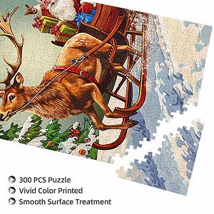 Деревянный пазл Веселого Рождества 300 деталей с коробкой для хранения synthetic.ua - Фото 1