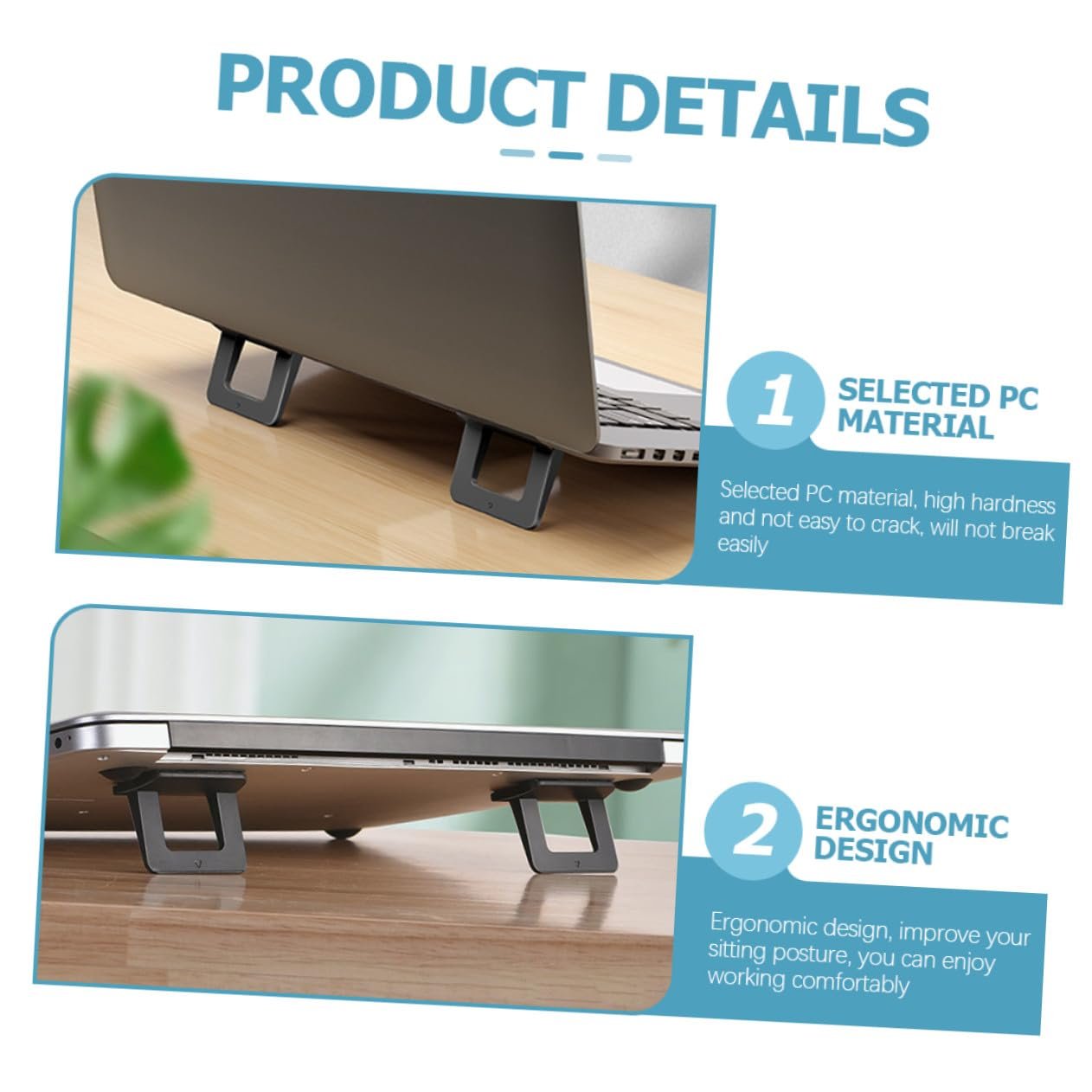 Складана підставка для ноутбука PC матеріалу, вентильована та нековзна, ергономічний, фото №7 Складана підставка для ноутбука PC матеріалу, вентильована та нековзна, ергономічний, фото №7