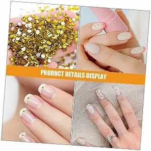 Стразы для ногтей COHEALI 5760 шт. Плоские Стразы для дизайна ногтей, маникюра, украшений, лимонно-желтые для творческого дизайна ногтей и рукоделия synthetic.ua - Фото 1