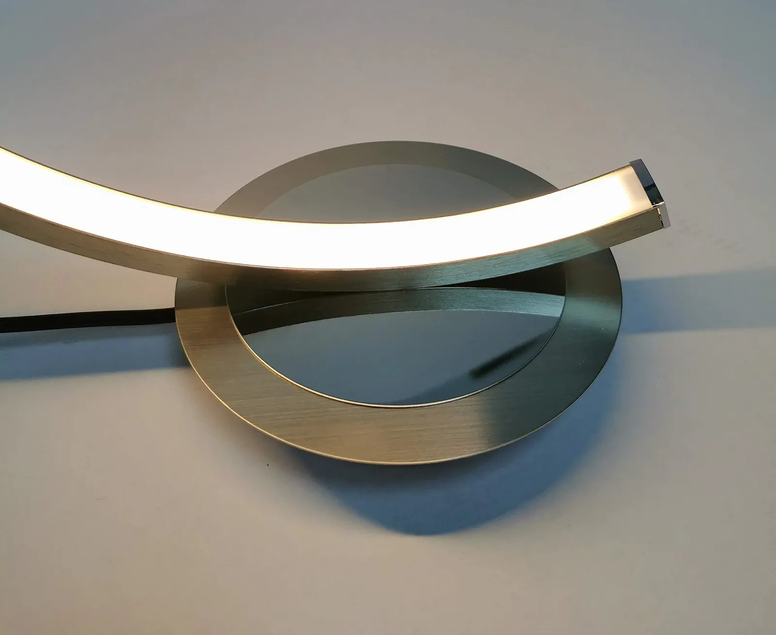 Настільна лампа Trango Moonlight 2019-01XL Dimmable LED напівкругла 1x 12 Вт 3000 К Матовий нікель, фото №2