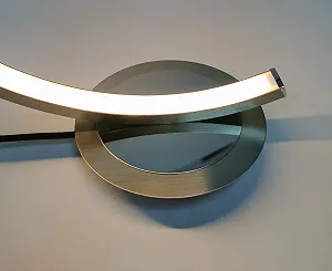 Настільна лампа Trango Moonlight 2019-01XL Dimmable LED напівкругла 1x 12 Вт 3000 К Матовий нікель synthetic.ua - Фото 1