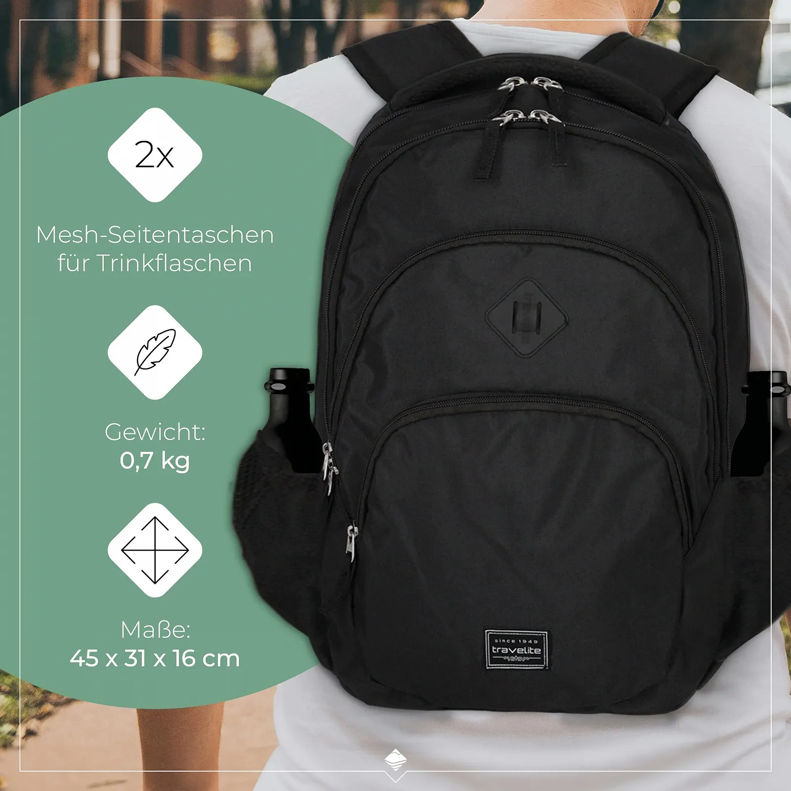 Рюкзак для ноутбука Travelite Basics 15.6" 22 л 45 см, фото №3