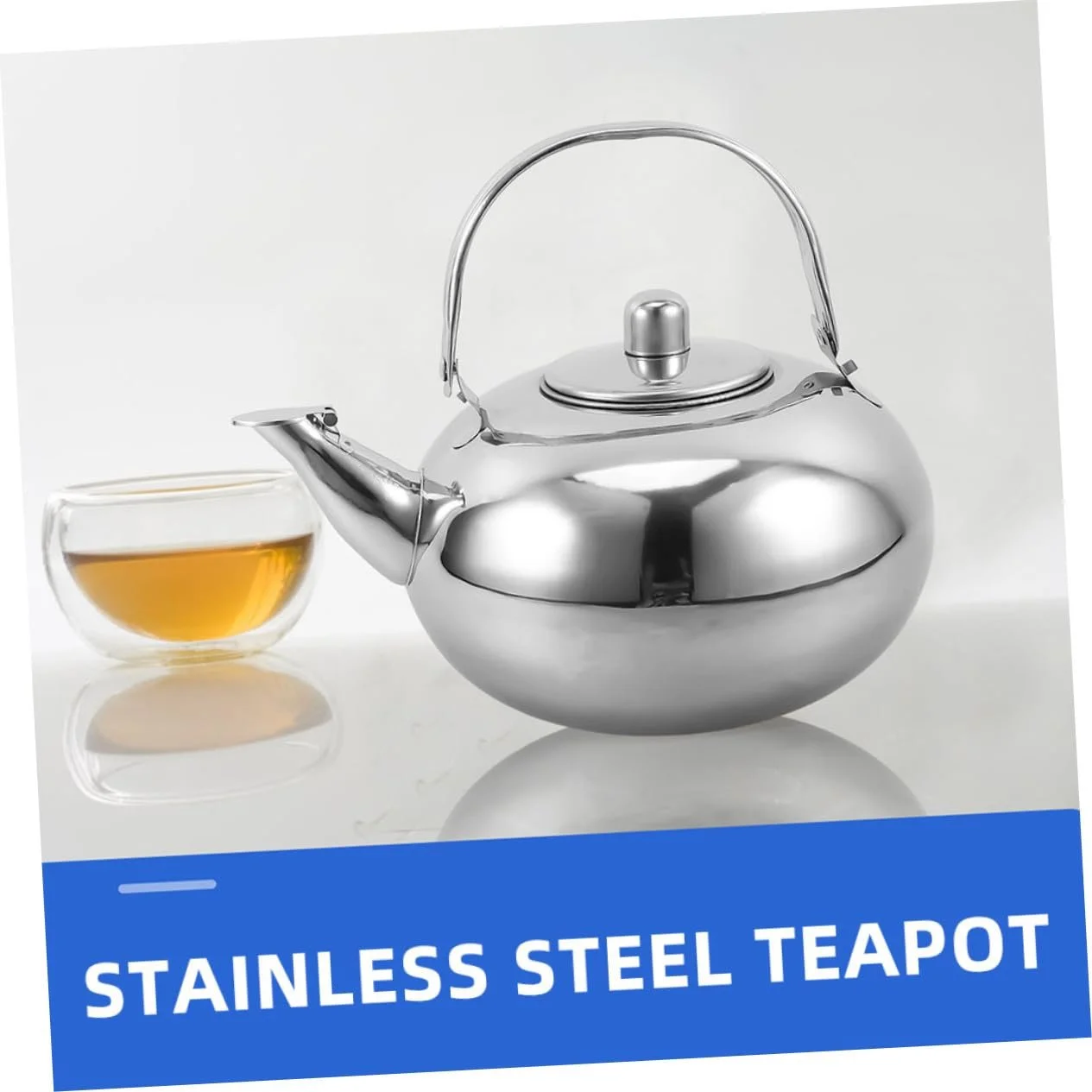 Чайник-заварник FUNNETOYU з нержавіючої сталі з вбудованим фільтром, жаростійкий та нержавіючий, великий для розсипного чаю, фото №7