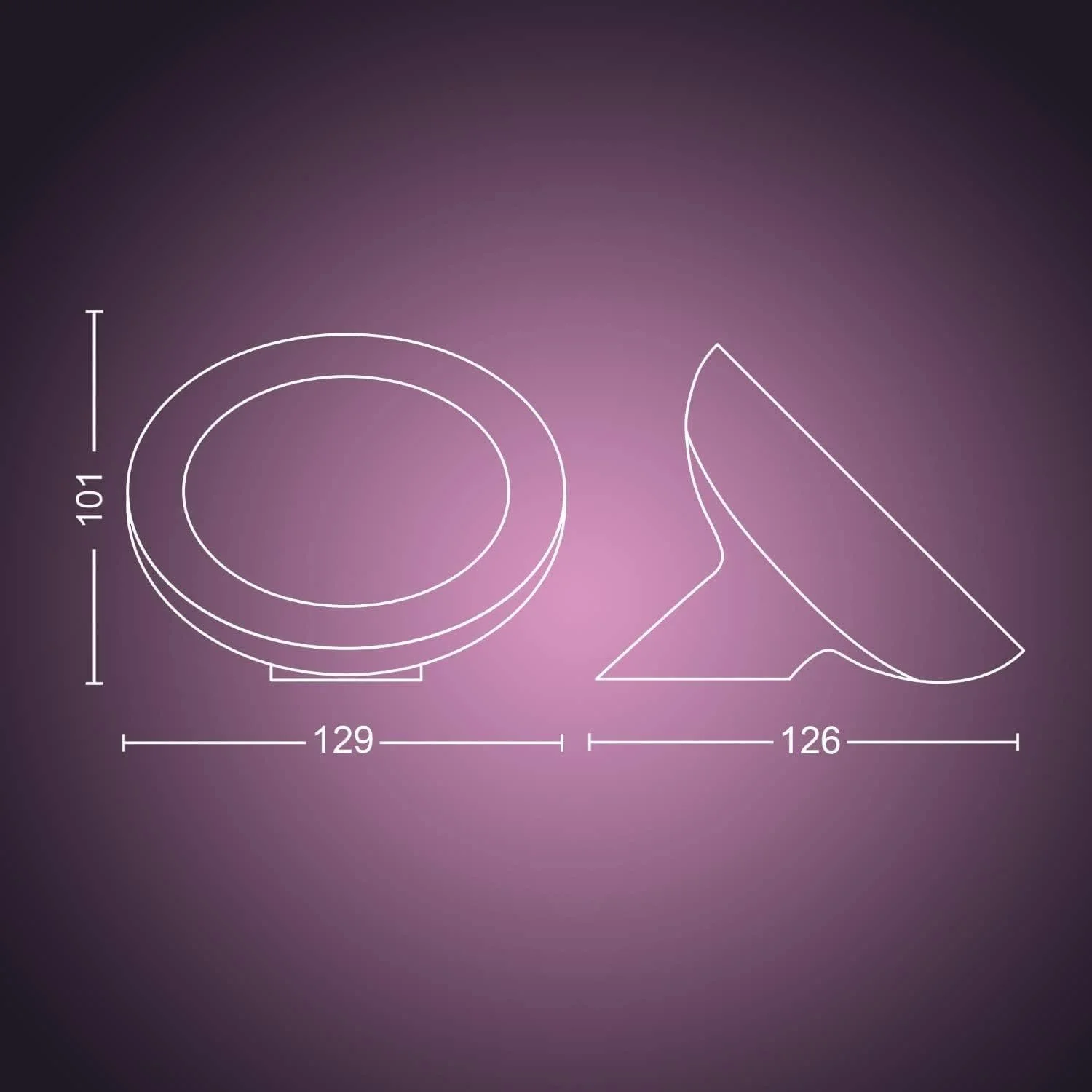 Настільна лампа Philips Hue White and Colour Ambiance Bloom LED Чорна Регульована яскравість 16 мільйонів кольорів Керування через додаток, фото №3