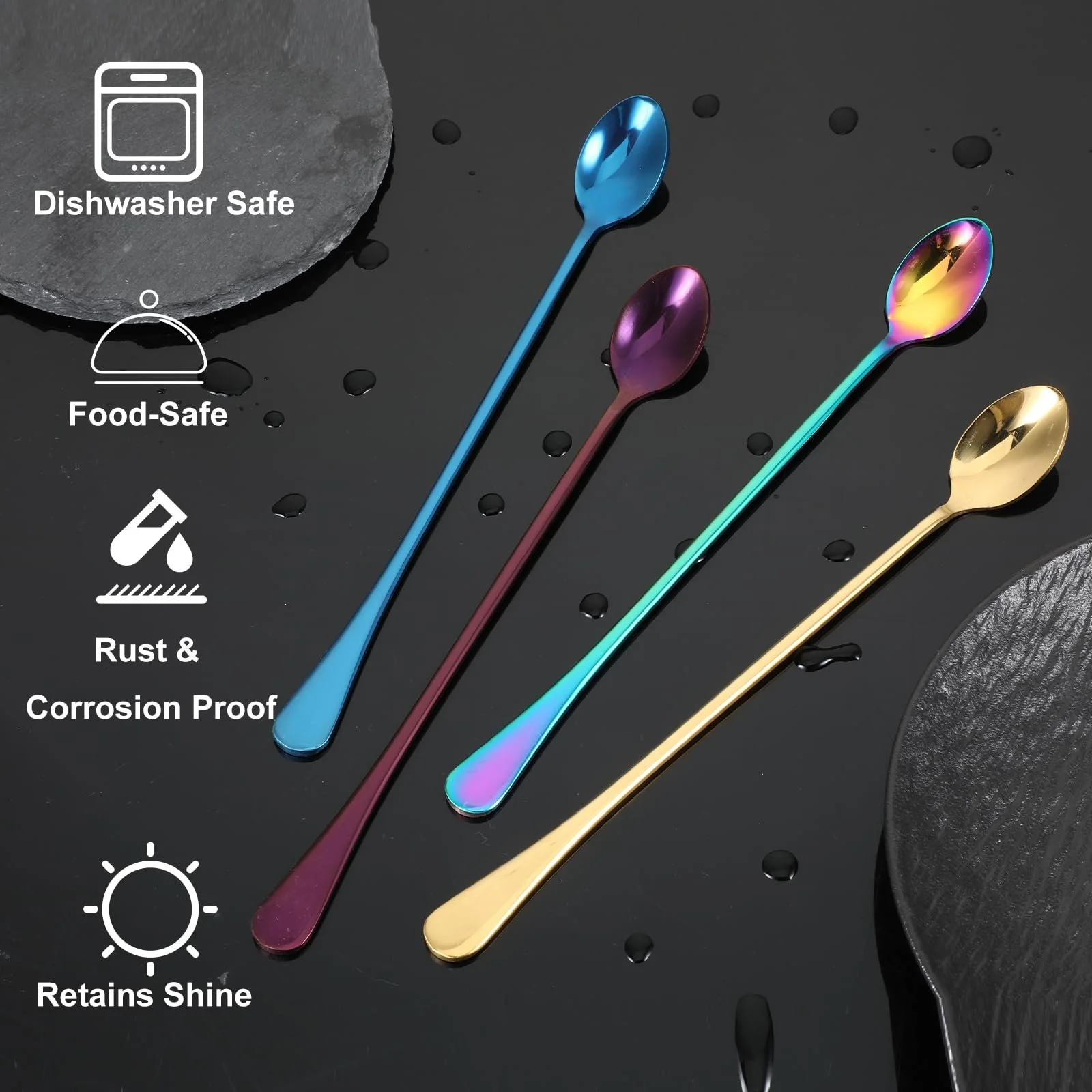 Набор из 4 ложек для латте макиато, длинная, фото №3